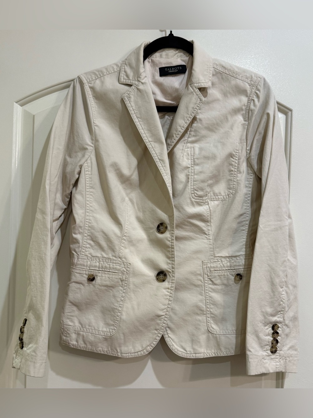 Talbots cotton twill blazer single breasted two button closure Size 10/11